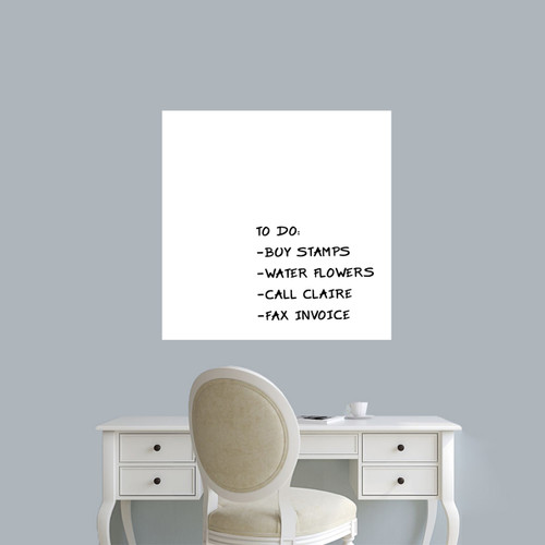 Dry Erase Square Wall Decals 23" wide x 23" tall Sample Image (writing not included)