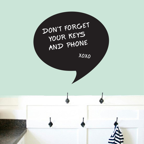 Chalkboard Word Bubble Wall Decals 24" wide x 23" tall Sample Image (writing not included)