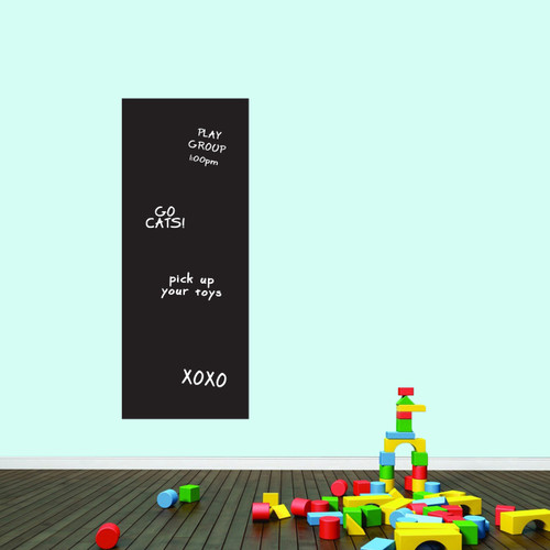 Narrow Chalkboard Wall Decals 19" wide x 48" tall Sample Image (writing not included)