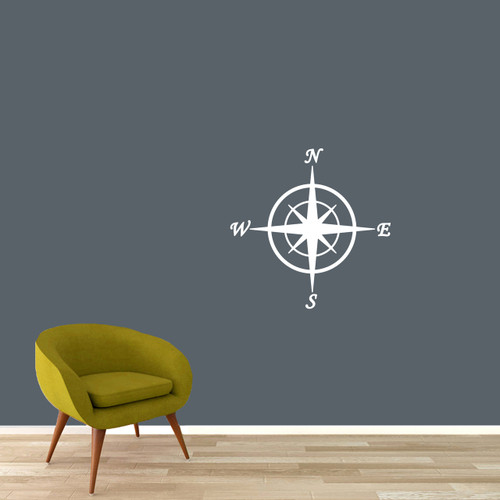 Compass Wall Decal 22" wide x 22" tall Sample Image