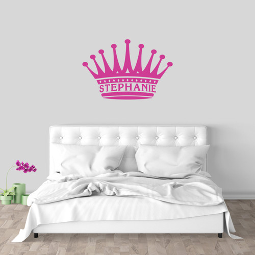 Custom Crown Name Wall Decal 36" wide x 24" tall Sample Image