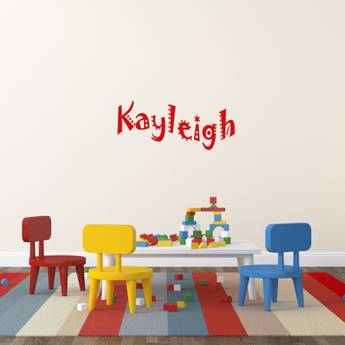 Custom Fun Name Wall Decal 36" wide x 15" tall Sample Image