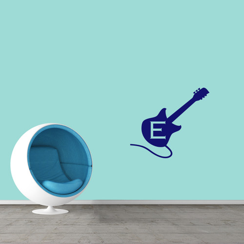 Custom Guitar Monogram Wall Decal 36" wide x 32" tall Sample Image