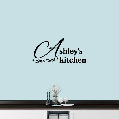 Custom Don't Touch Kitchen Wall Decal 36" wide x 17" tall Sample Image