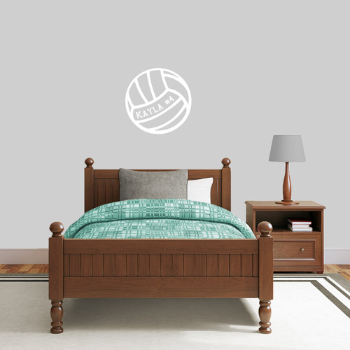 Custom Volleyball Wall Decal 22" wide x 22" tall Sample Image