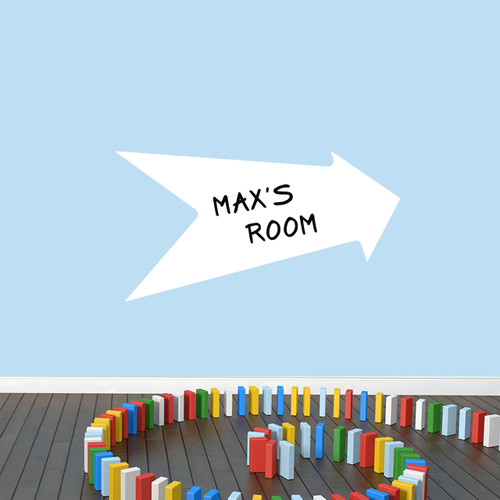 Dry Erase Arrow Wall Decals 36" wide x 19" tall Sample Image (Writing Not Included With Order)