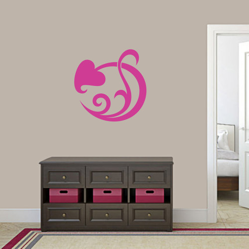 Circle Leaf Scroll Wall Decal 22" wide x 22" tall Sample Image