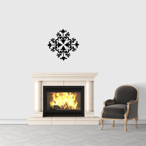 Diamond Modern Flourish Wall Decal 22" wide x 22" tall Sample Image