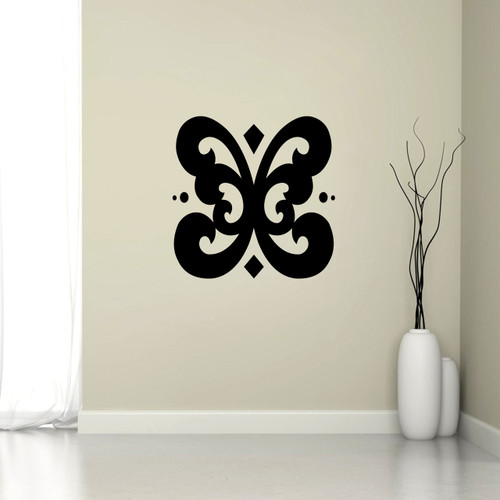 Butterfly Flourish Wall Decal 22" wide x 22" tall Sample Image