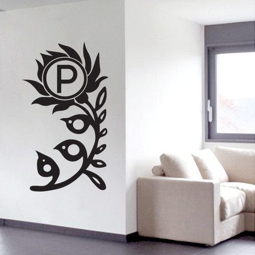 Flower Monogram Wall Decals and Stickers