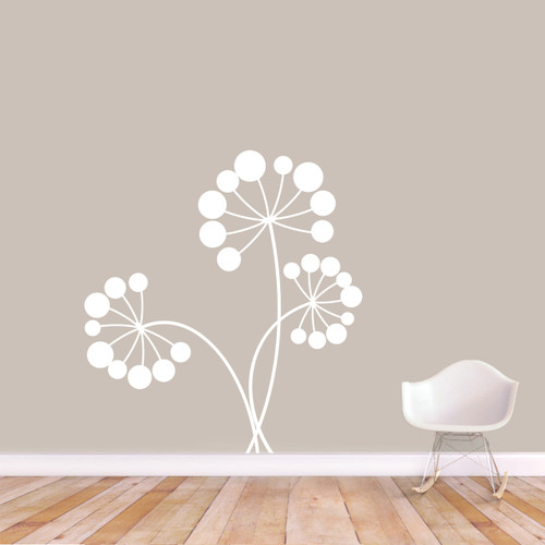 Dandelion Seeds and Stems Wall Decal 44" wide x 48" tall Sample Image