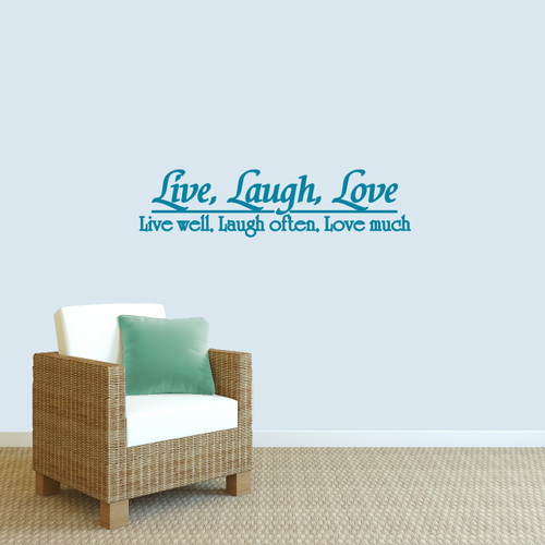 Live Well Laugh Often Love Much Wall Decal 48" wide x 12" tall Sample Image