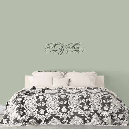 Mr. & Mrs. Wall Decal 36" wide x 12" tall Sample Image
