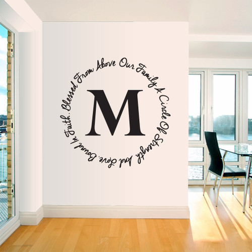 Our Family Custom Monogram Wall Decals and Stickers
