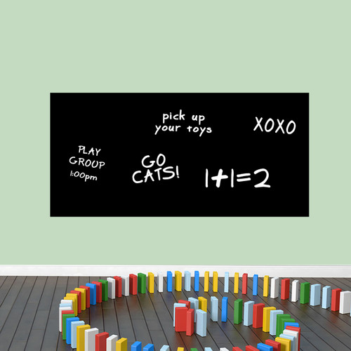 Chalkboard Rectangle Wall Decals 48" wide x 23" tall Sample Image (writing not included)