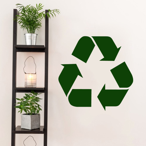 Recycle Symbol Decal Wall 22" wide x 22" tall Sample Image