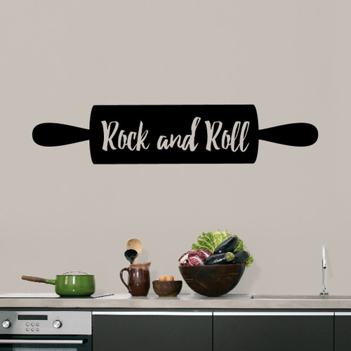 Rock And Roll Rolling Pin Wall Decals 48" wide x 10" tall Sample Image