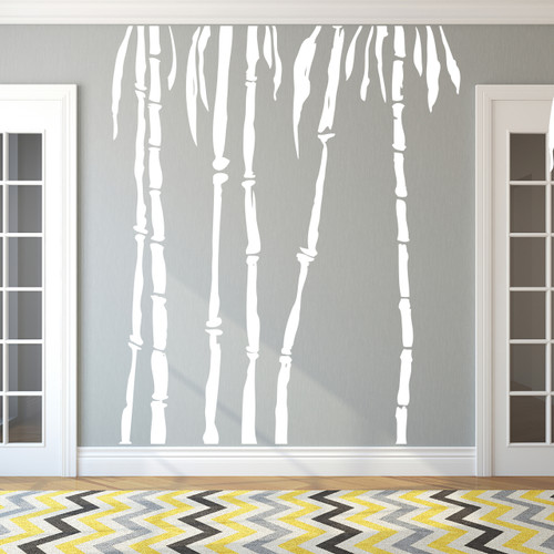 Bamboo Trees Wall Decal Pack 80" wide x 96" tall Sample Image