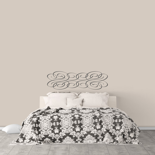 Swirl Headboard Wall Decal 60" wide x 18" tall Sample Image