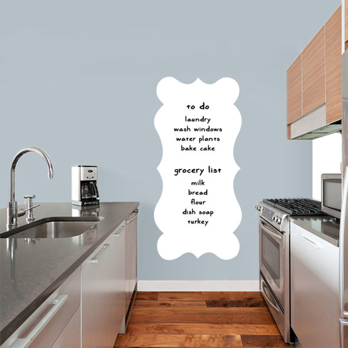 Fancy Dry Erase Wall Decals 23" wide x 48" tall Sample Image (writing not included)