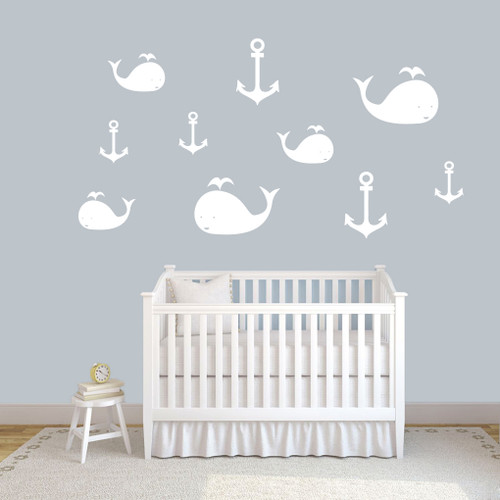 Whales and Anchors Wall Decals