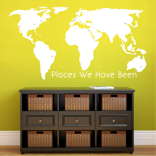 World Map - Places We've Been Wall Decals and Stickers