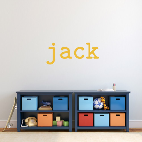 Custom Typewriter Name Wall Decal 36" wide x 15" tall Sample Image