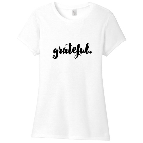 White Grateful Women's Fitted T-Shirt