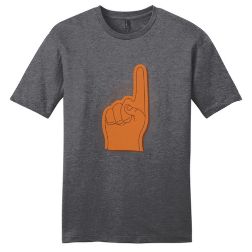 Heathered Charcoal Orange and Brown Foam Finger T-Shirt
