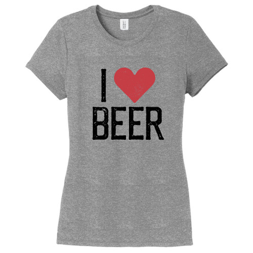 Gray Frost I Heart Beer Women's Fitted T-Shirt