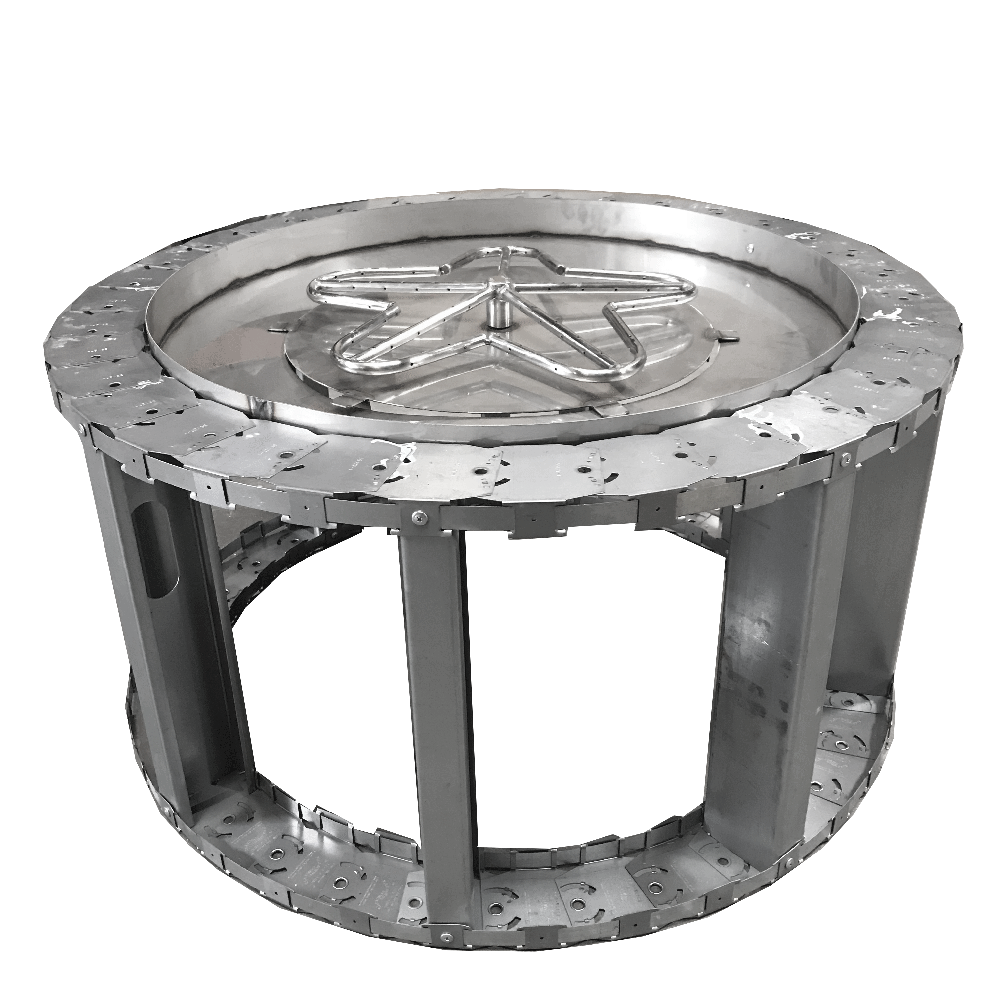 42" Round Fire Pit Frame w/ 4" wide deck (Manual Gas ...