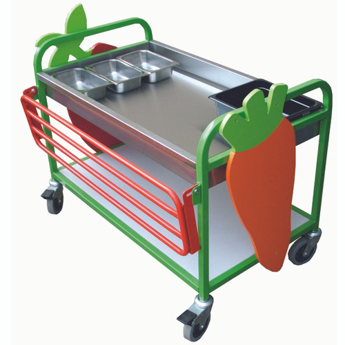Larger Salad Trolley shown with additional fruit option