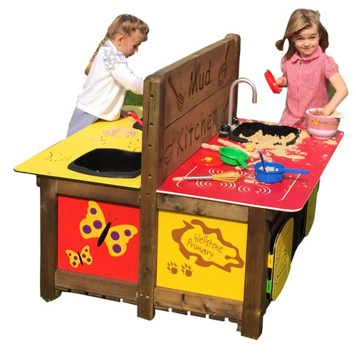 Unit incorporates the messy play and kitchen units