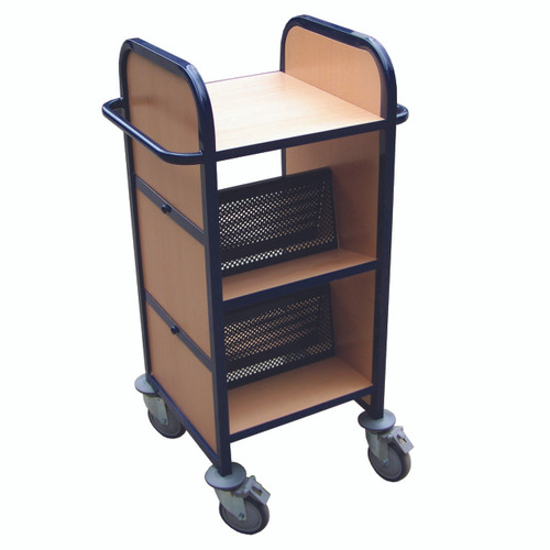 Double sided desk-side trolley