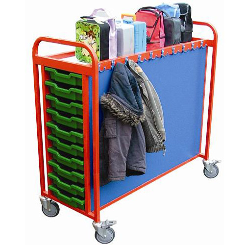 Cloakroom Trolley with storage Capacity