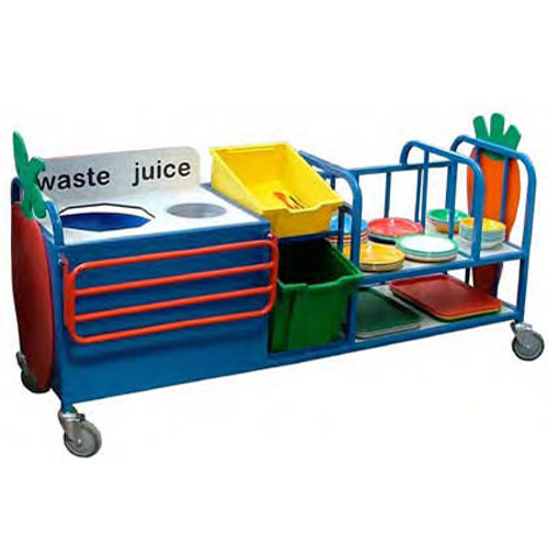 Combi clearing trolley with juice funnel
