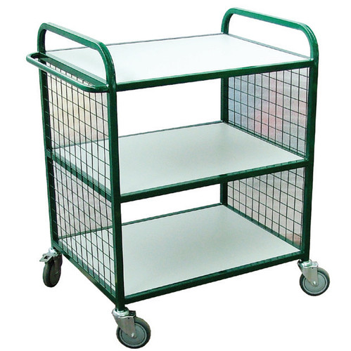 3 shelf mesh trolley