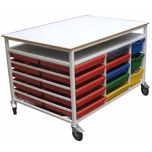 Work bench trolley with 26 trays (AST3)