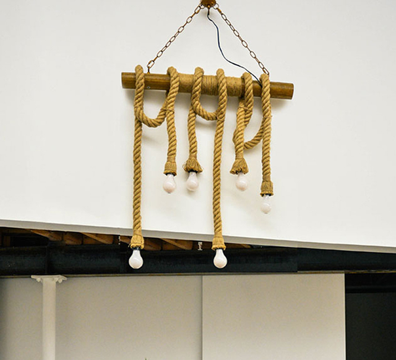 Nautical Rope Pendant Bamboo Hanging Lamp Ceiling Light 50 ...