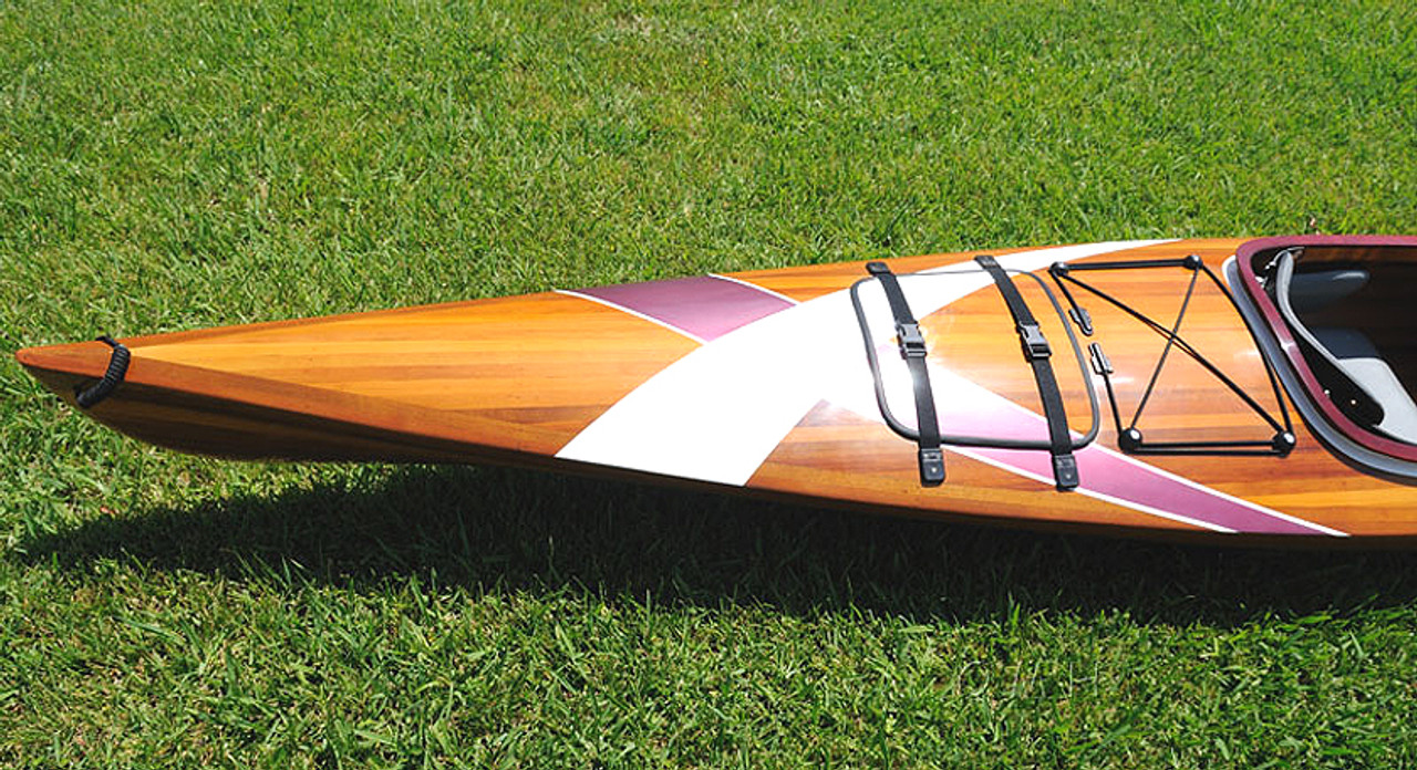 cedar wood strip kayak 14.75' w/ stripes woodenboat usa