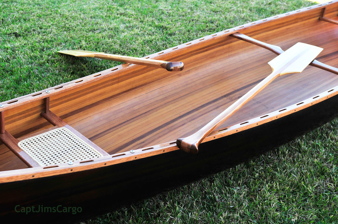 Handmade Cedar Strip Built Canoe 18' No Ribs Black Stained 