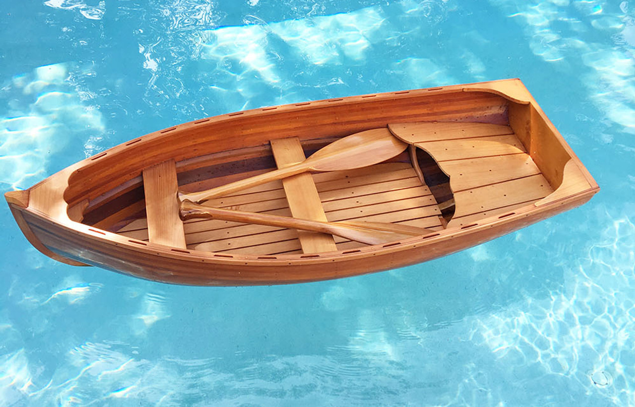 display cedar strip built whitehall dinghy row boat 5.1