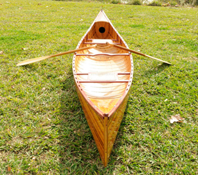 cedar strip built canoe wooden boat 12' woodenboat usa for