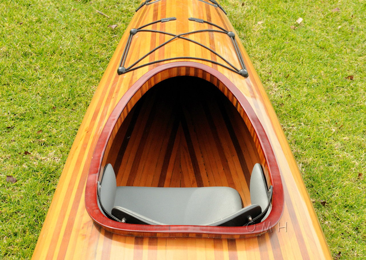 Tandem Cedar Wood Strip Kayak Wooden Boat 19' Woodenboat ...