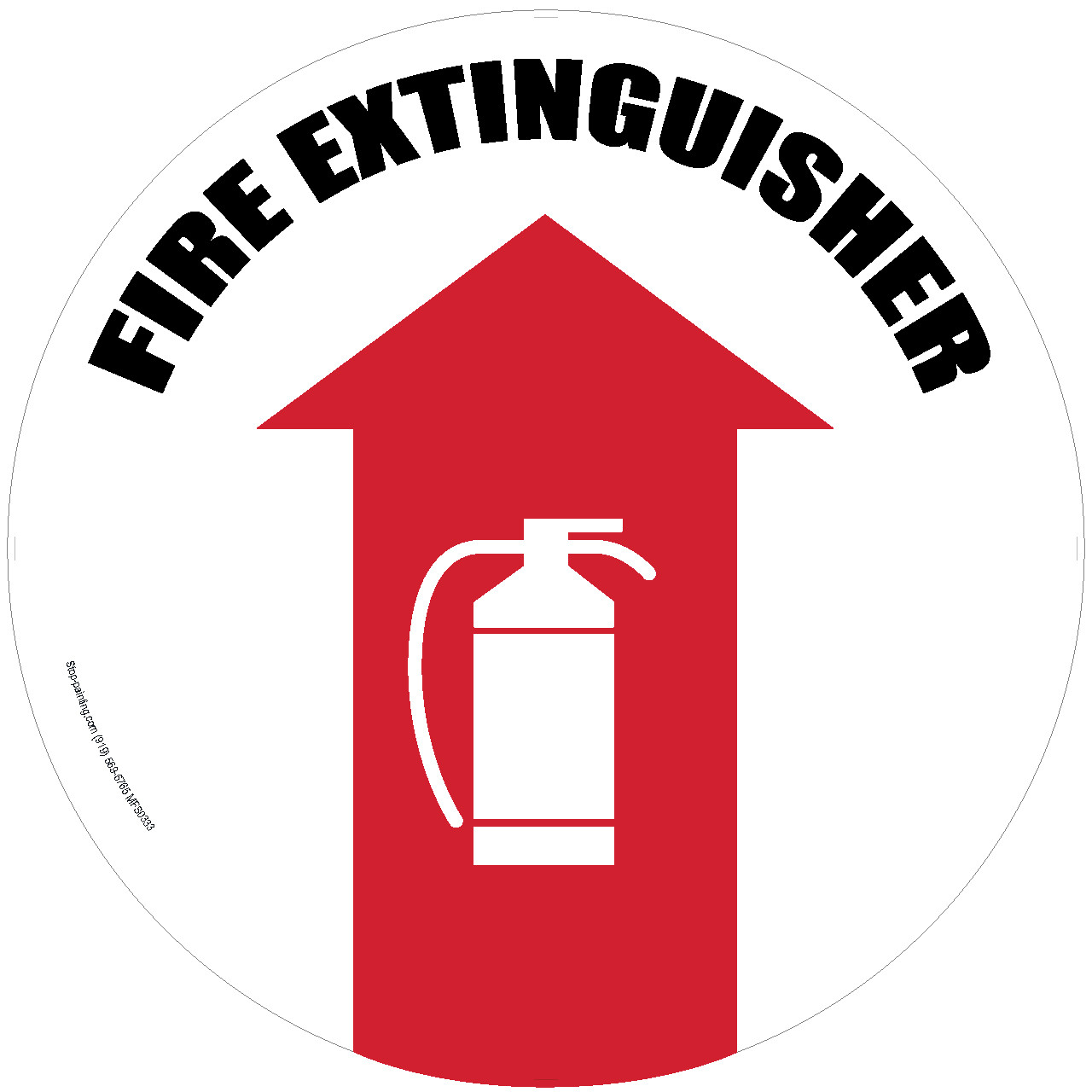 Fire Extinguisher Arrow Floor Sign | Stop-Painting.com