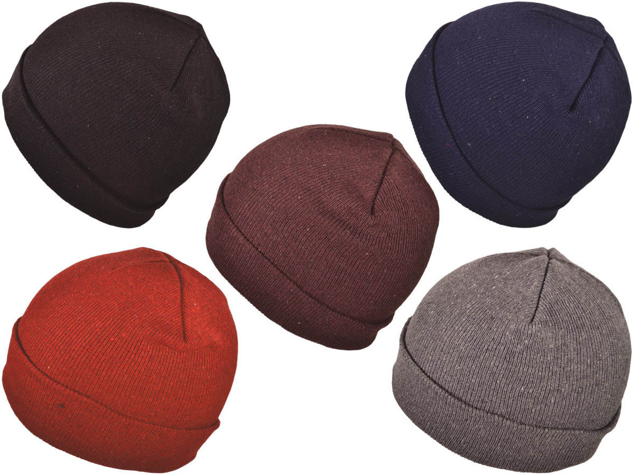 **Dozen Pack** Wholesale Winter Plain Beanies Knit Hat (Assorted Color ...