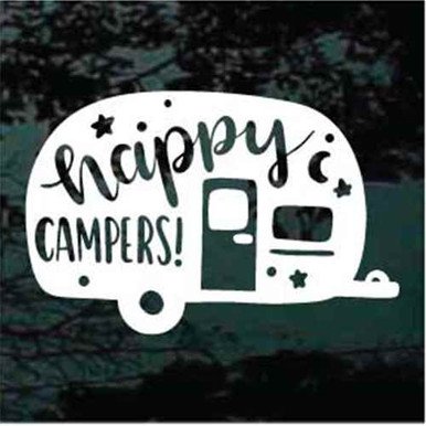 Happy Campers Camper Decals Car Window Stickers - Decal Junky