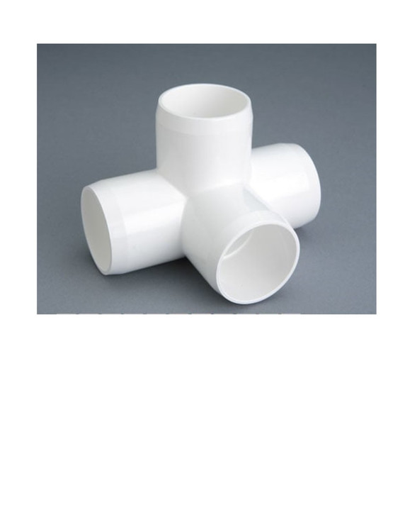 PVC 4 Way Tee 1 1/4"