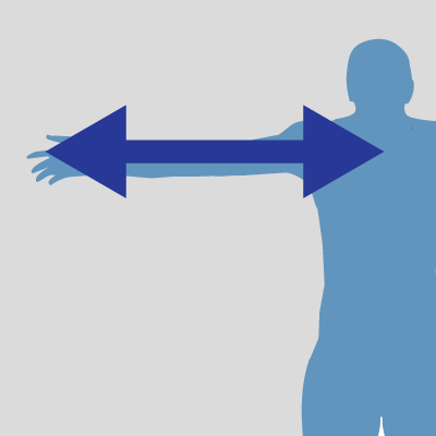 With arm extended out to the side, measure your sleeve length from the centre of your back to the 2nd knuckle on your forefinger