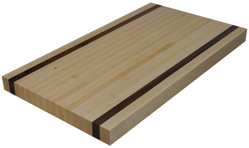 Maple Edge Grain Butcher Block Countertop with 2 Walnut Strips